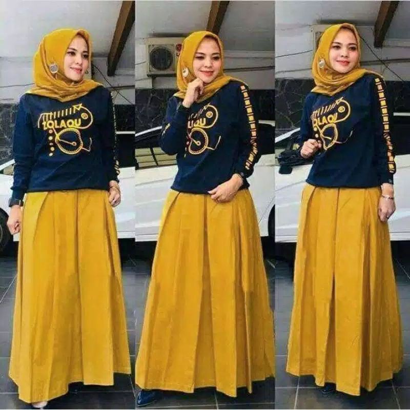 XOS - SET NAOMI / SETELAN HITS / SETELAN TERBARU / FASHION WANITA MUSLIM / COD✅ (Good Quality)