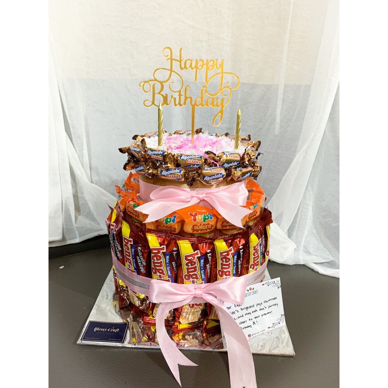 snack cake/cake snack /kue ultah snack/snack tower/birthday tower/snack tart