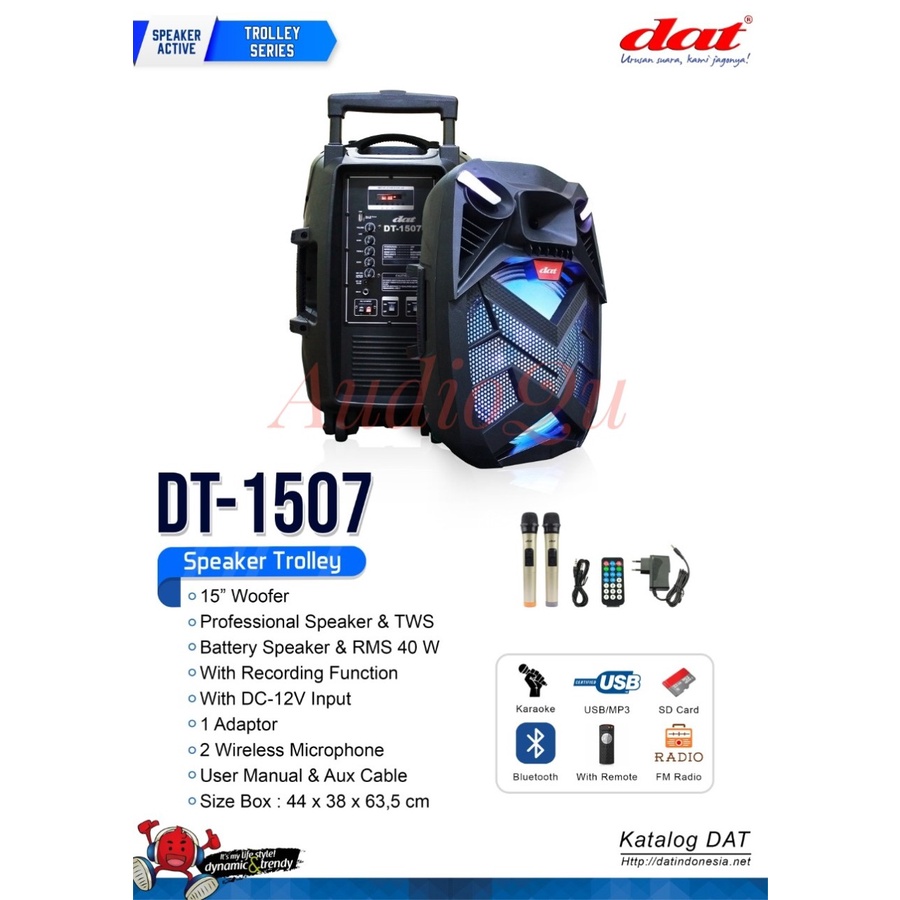 SPEAKER PORTABLE WIRELESS DAT DT 1507 / DT1507 BLUETTOH USB
