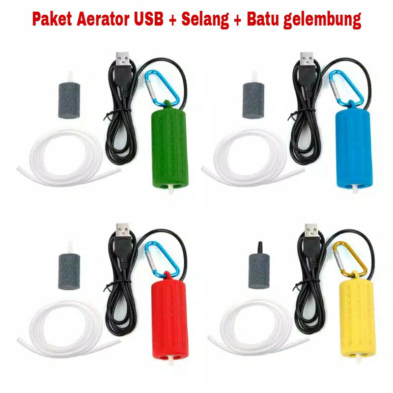 Aerator USB Pompa Udara Emergency Air Pump baterai USB DC Power bank Aquarium