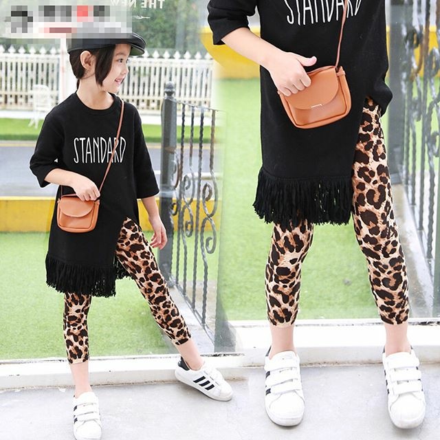 LEOPARD LEGGING CELANA PANJANG ANAK PEREMPUAN IMPOR