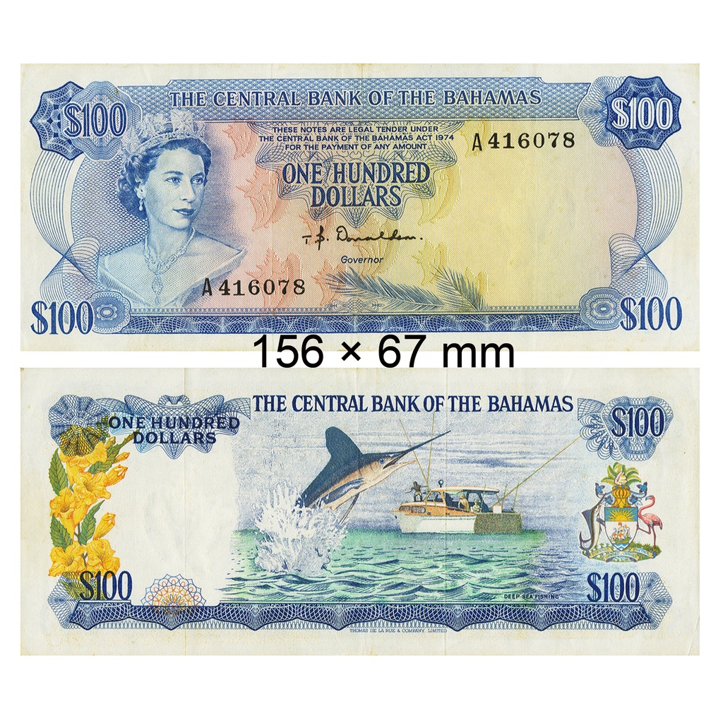 Uang Kuno 100 Dollars Bahama Tahun 1974 souvenir replika repro