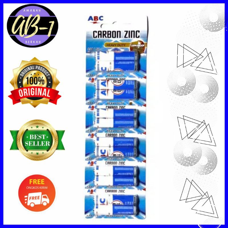 12 PCS BATU A3 / BATU ABC AAA/ BATERAI A3 / BATERAI ABC A3 / BATU REMOTE /  BATERAI ABC BIRU AAA