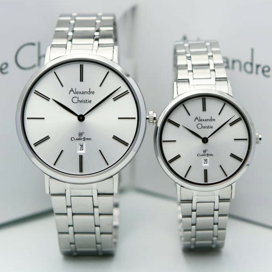 AC alexandre Christie AC 8597 couple original stainless steel silver