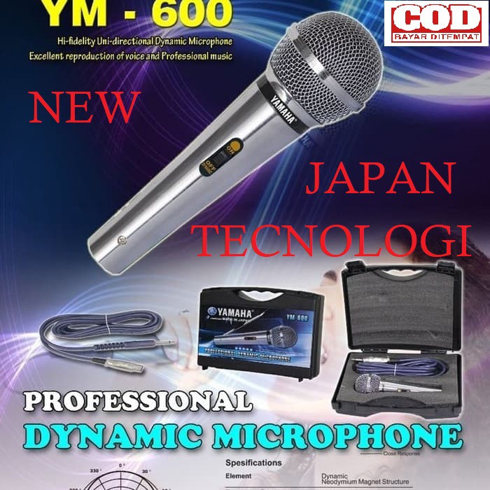 microphone legendary Vocal yamaha YM-600 +Koper new japan tecnologi