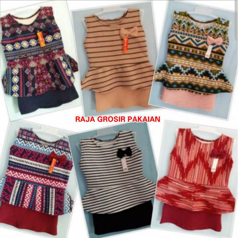 Setelan Peplum Anak 6Bln-2Thn / Satu Set Baju+Rok