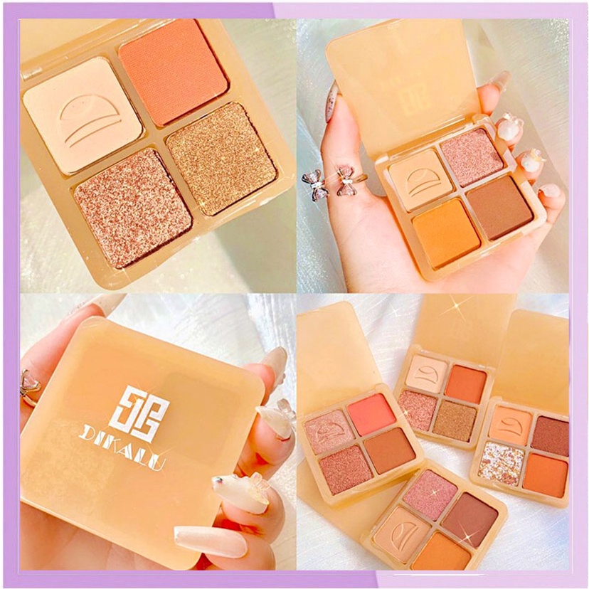 DIKALU COCO VENUS Korean Eyeshadow Paw Pallete Matte Palet 4 Warna Waterproof Berfungsi Membuat Warna Mata Cerah Dan Berkilau XX038