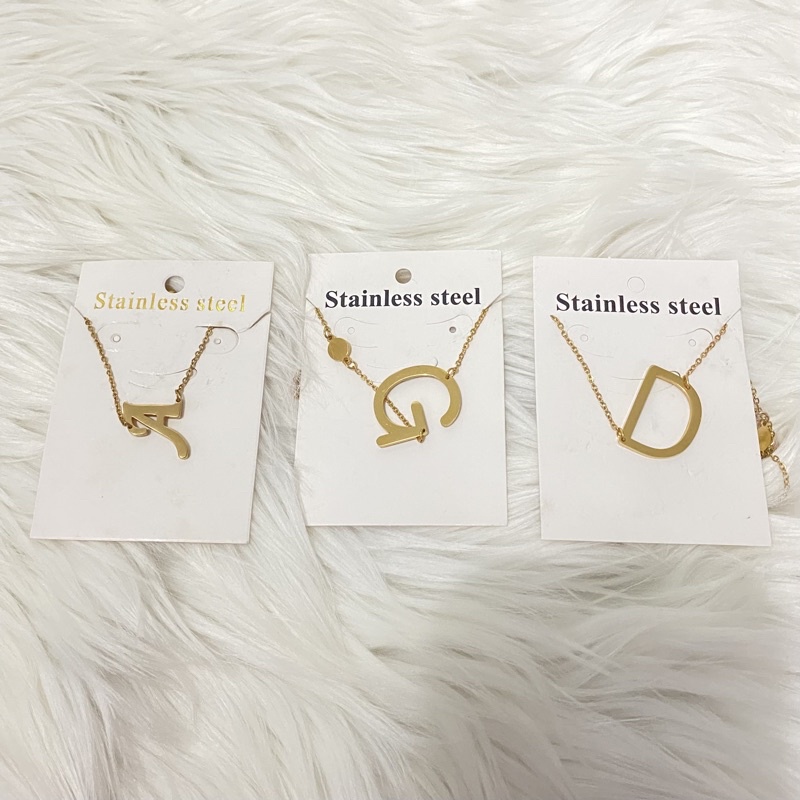 [CUCI GUDANG] Kalung Titanium Huruf kecil | Anti Karat