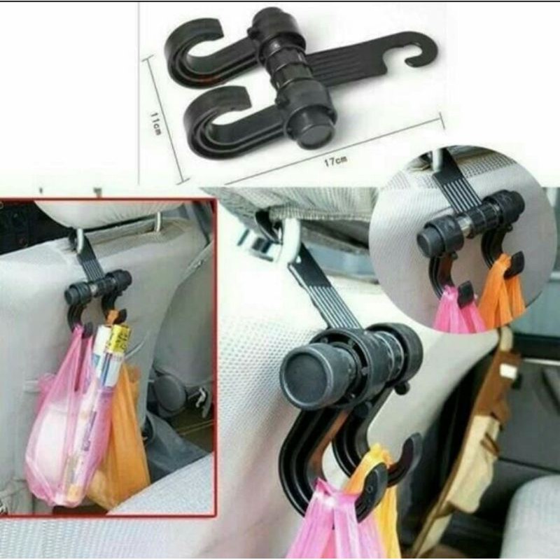 GANTUNGAN BARANG MOBIL CAR SEAT HANGER HOOK HOLDER BAG ORGANIZER 2 in 1