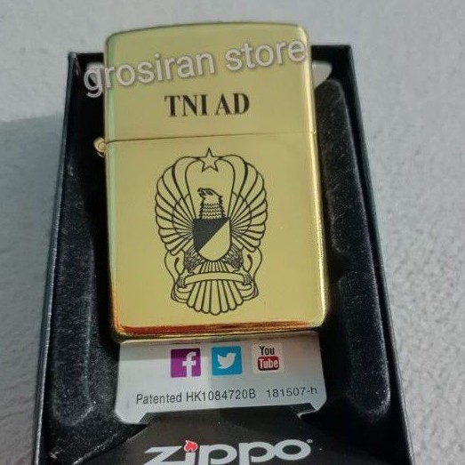 zippo TNI ad gold custom logo ukir grafir nama kado korek