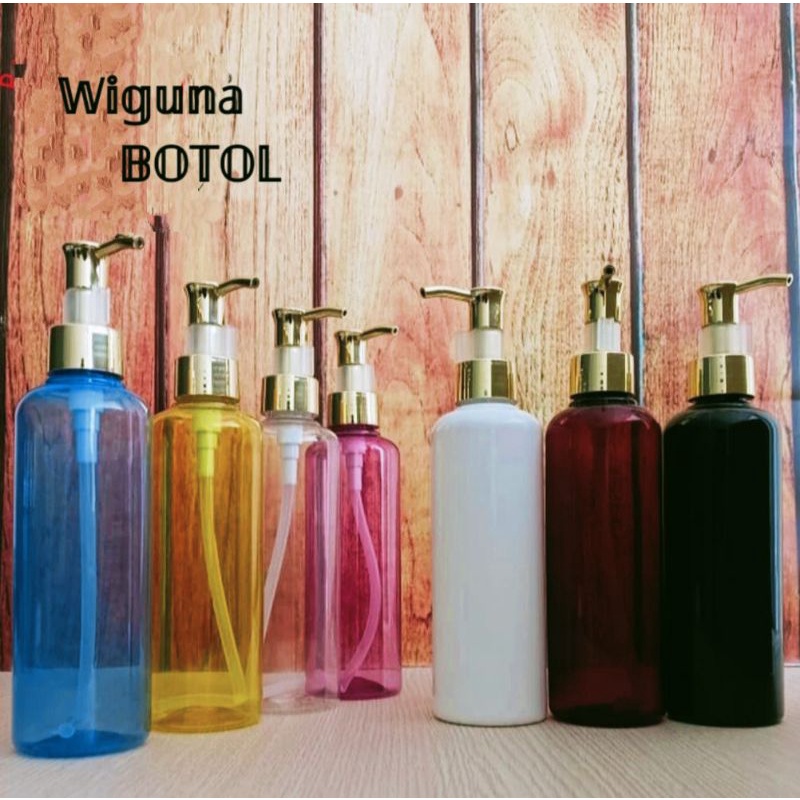 Botol Pump 250ml / Botol 250ml Tutup Pump Clip Oil  gold / Botol Handshop 250ml