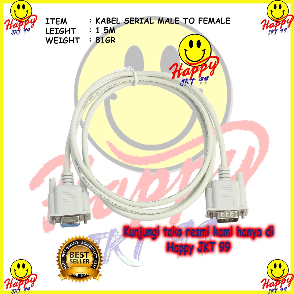 [ HAPPY JKT 99 ] KABEL SERIAL RS232 MALE TO FEMALE 1.5M 1.5 M METER ORIGINAL