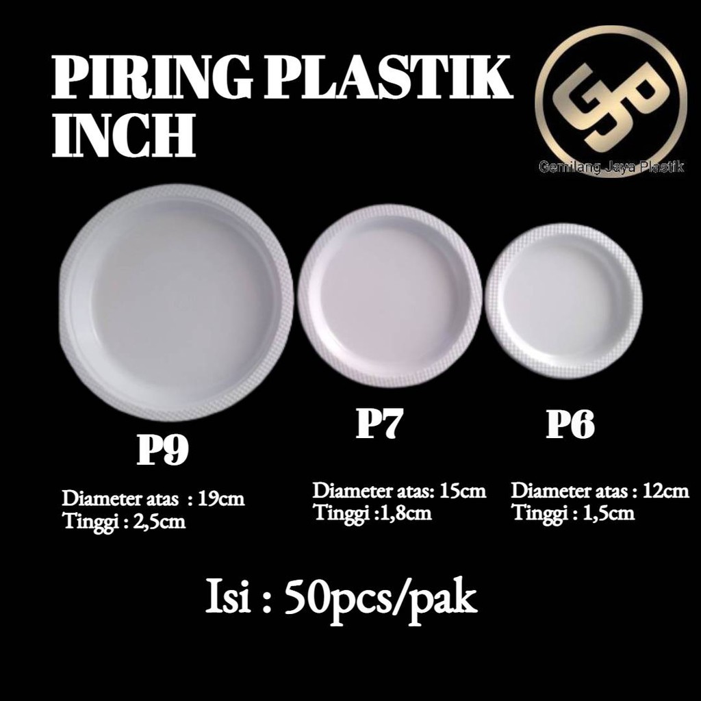 Piring Makan Plastik 50pcs Uk 9 Besar L Pesta Nasi Lauk Murah P9