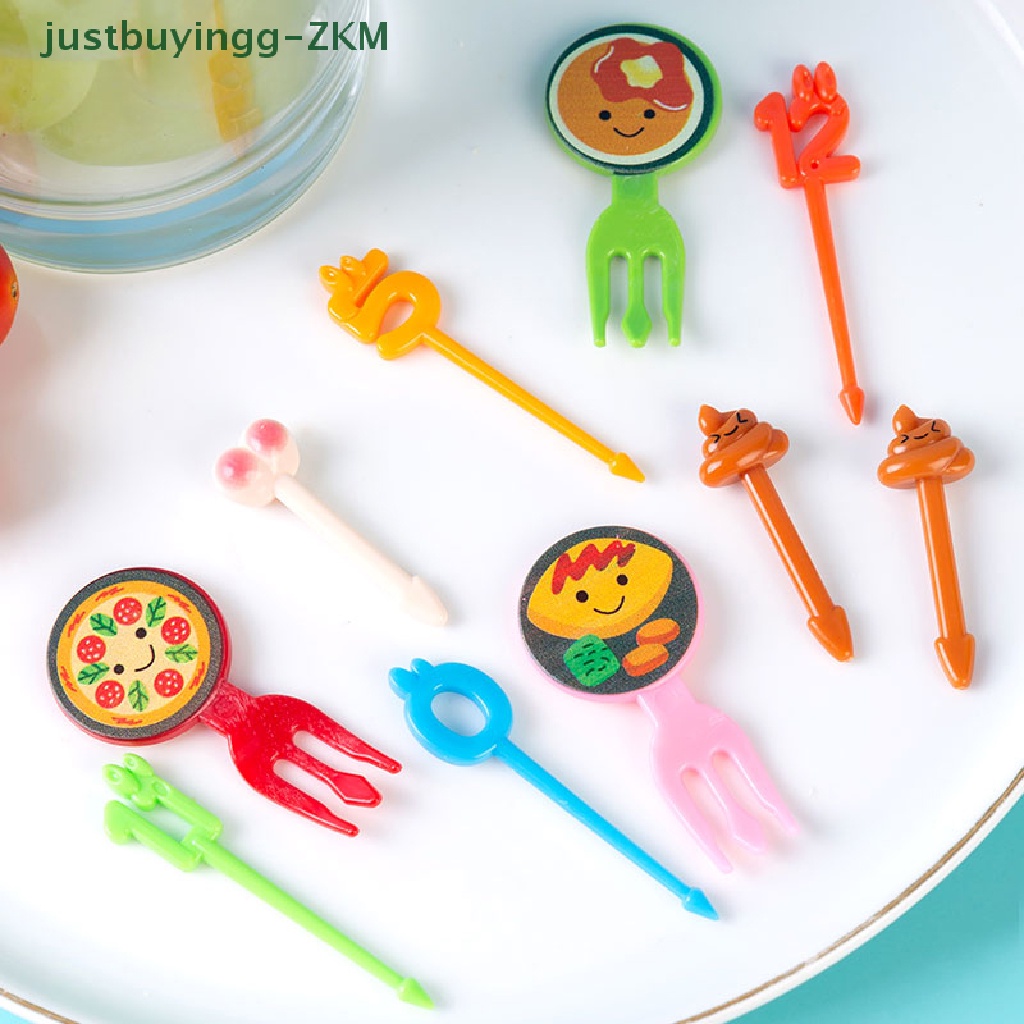 (justbuyingg) Set Garpu Buah / Makanan Penutup / Cocktail / Sandwich Desain Kartun Untuk Pesta