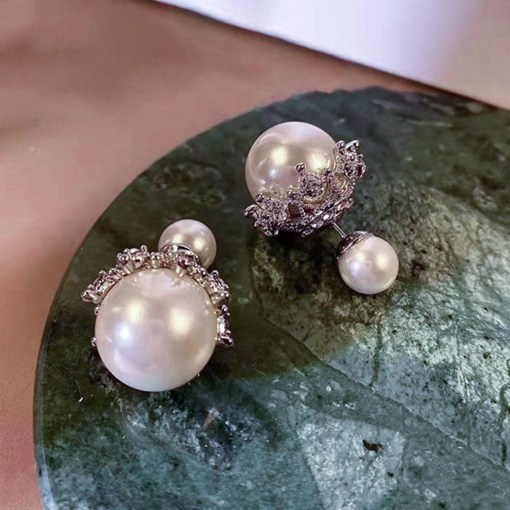 Anting Tusuk Gantung Wanita Desain Geometri Hias Mutiara Gaya Mewahromantis Untuk Pernikahan