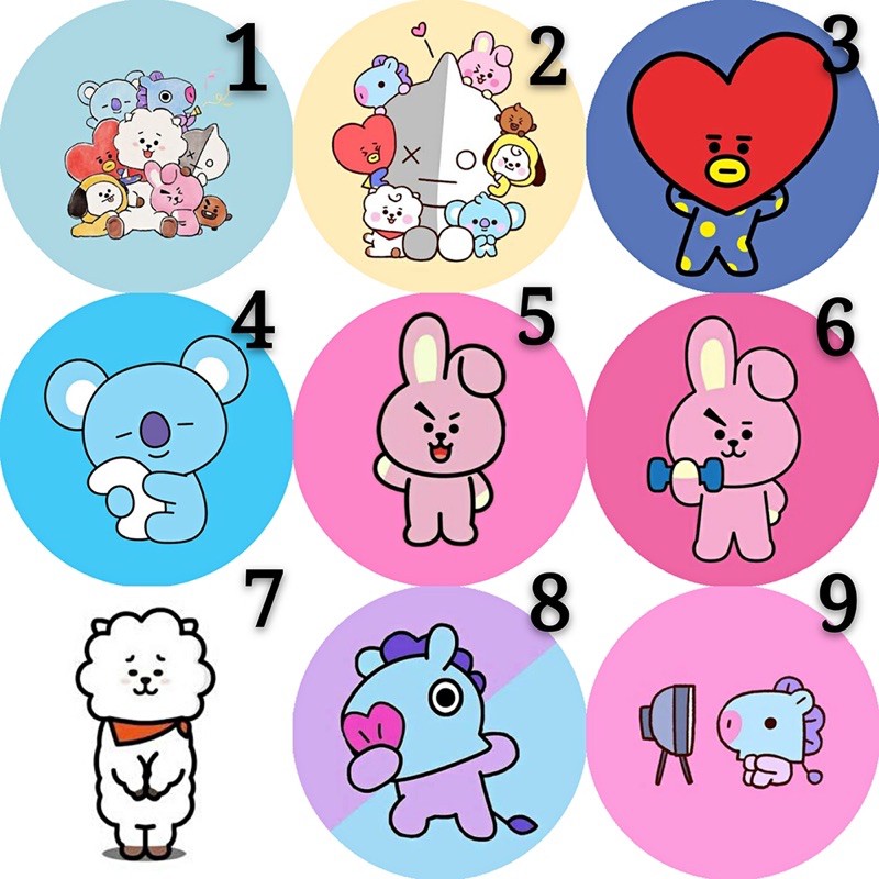 

sticker bt21 murah (5x5)cm
