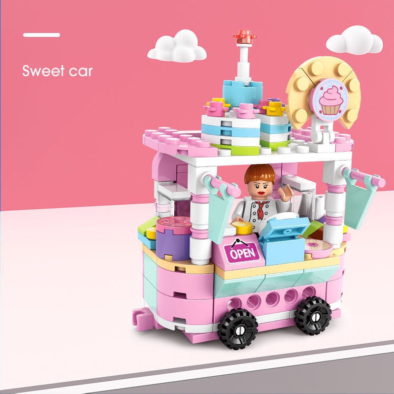 [COD] 208 Pcs Mini City street View Blok Bangunan snack Jalan Blok Bangunan Model Mainan Anak Hadiah