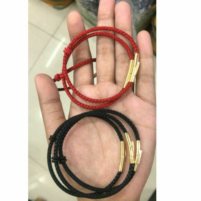 Grosir (SSC) Gelang tali kawat pandora kunci pipa gold Premium Termurah