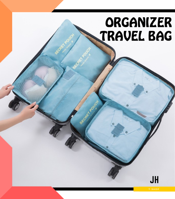 Tas Travel Wanita - Travel Bag - Organizer Bag - Tas Piknik Mini - Tas Mini Serbaguna  ISI 7 - 7in1