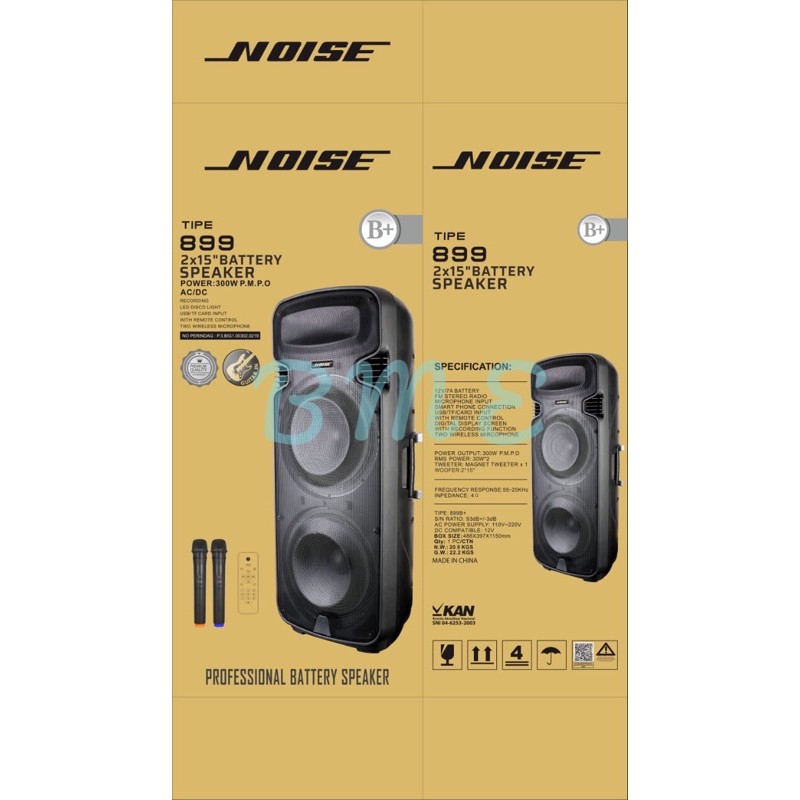 SPEAKER PORTABLE MEETING WIRELESS NOISE 899B+ 15X2 15 inch DOUBLE