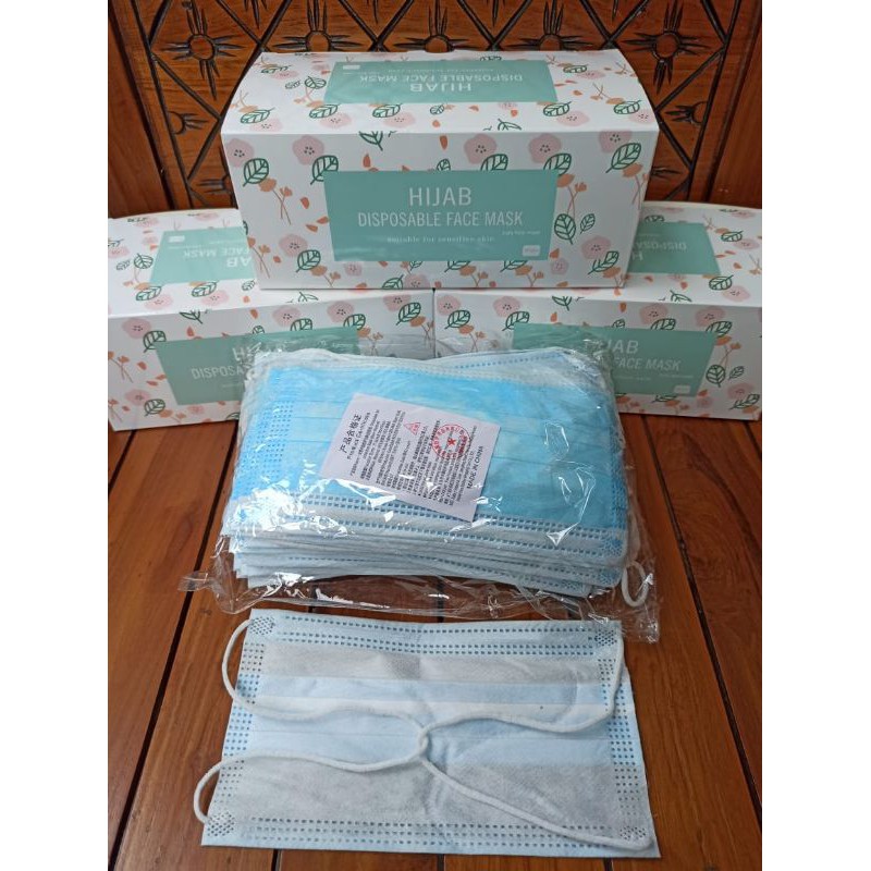 masker hijab 3 ply / masker headloop / masker headloop 3 ply / farashop / masker 3ply headloop