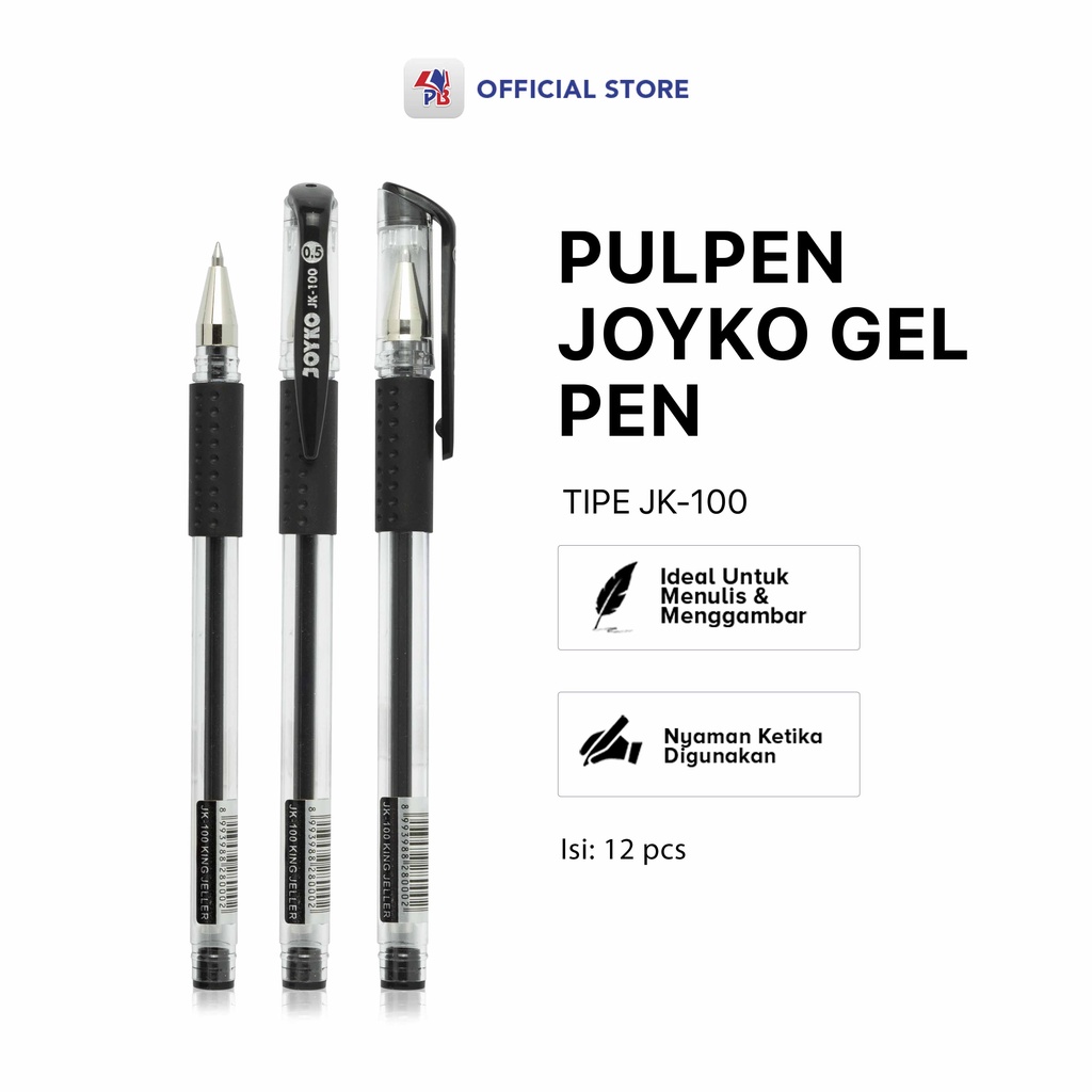 

Pulpen / Bolpoin / Ballpen Joyko JK-100 Gel Pen Water Resistant / PB EDUKASI ANAK - PBNB