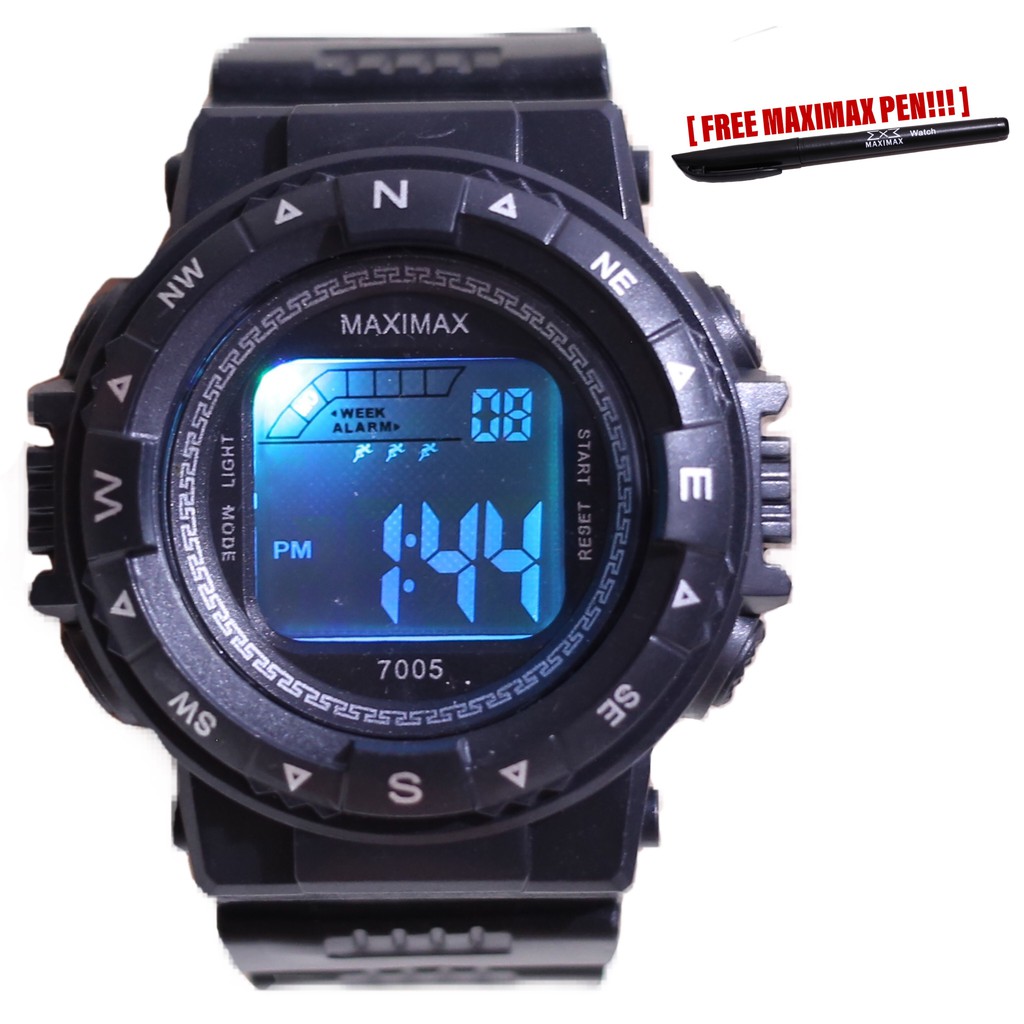 Jam tangan digital pria wanita FREE PUPLEN MAXIMAX model gshock LED watch MX7005