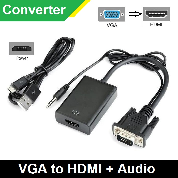 Kabel Converter VGA to HDMI + Audio