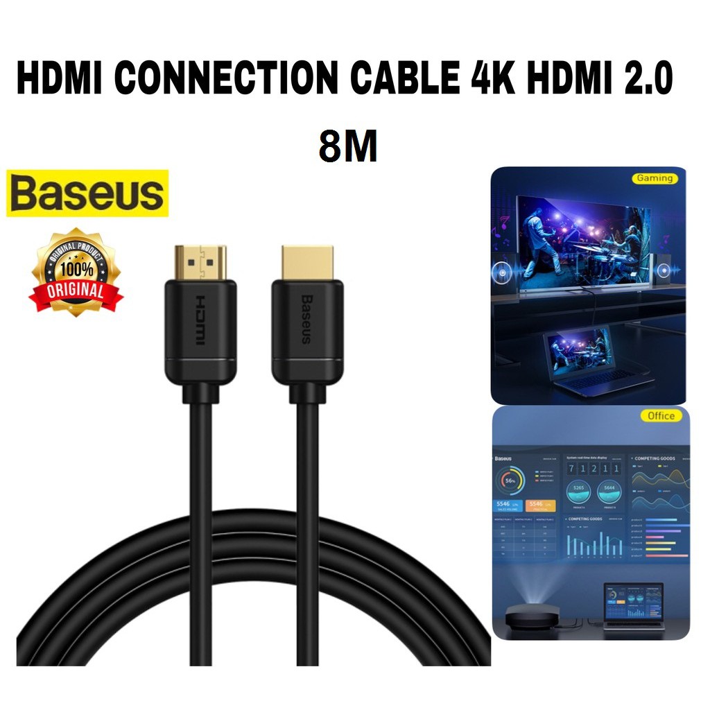 Baseus High Definition Series HDMI to HDMI Adapter Cable 8M