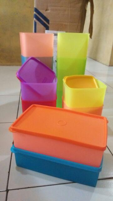 [indra] Set Toples Plastik Warna/i Isi 10pcs/smk442/wadah Penyimpanan Makanan