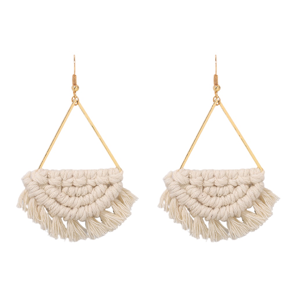 Hu Hu Hu Hu Hu Alat Bantu Pasang Kacamata♡ 1 Pasang Anting Kait Gantung Wanita Desain Kerangrumbai Gaya Bohemian Ringan Untuk Pantai