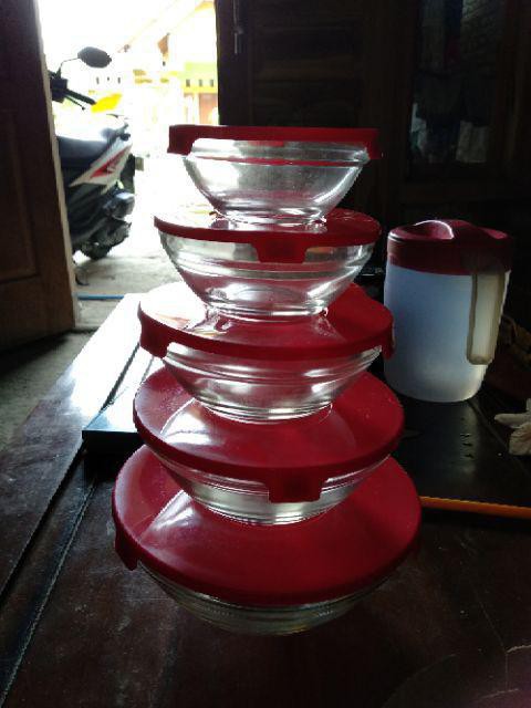 Glass Bowl Set 5 Pieces Jagoo / Perlengkapan Rumah / Perlengkapan & Aksesoris Dapur / Tempat Peny
