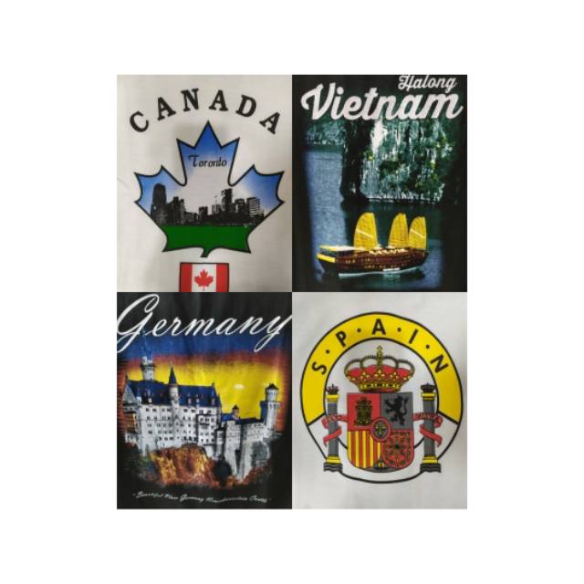 Oleh oleh kaos negara negara semua ada disini jerman spanyol asia eropa Tshirt eropa t-shirt asia