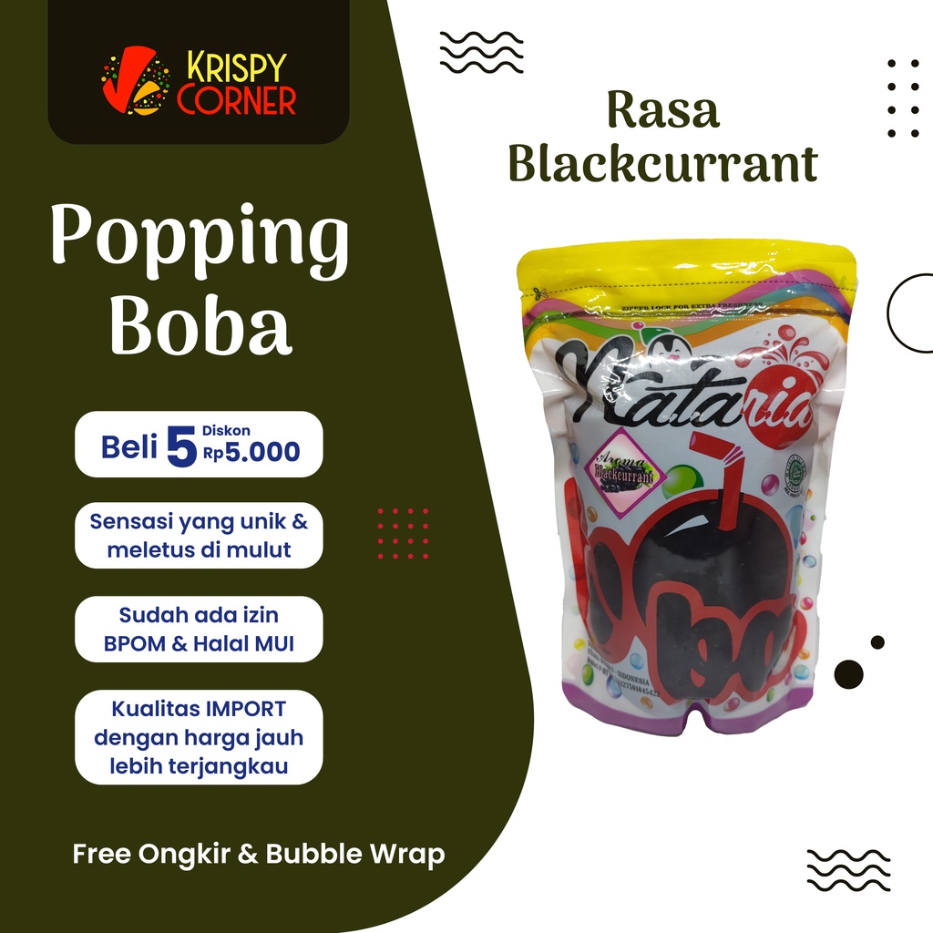 

Poping Boba Blackcurrant 500g Jelly Mutiara popping boba pecah Toping minuman