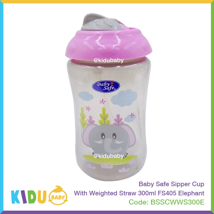 Baby Safe Botol Anak Sipper Cup With Weighted Straw 300ml FS405 Kidu Baby