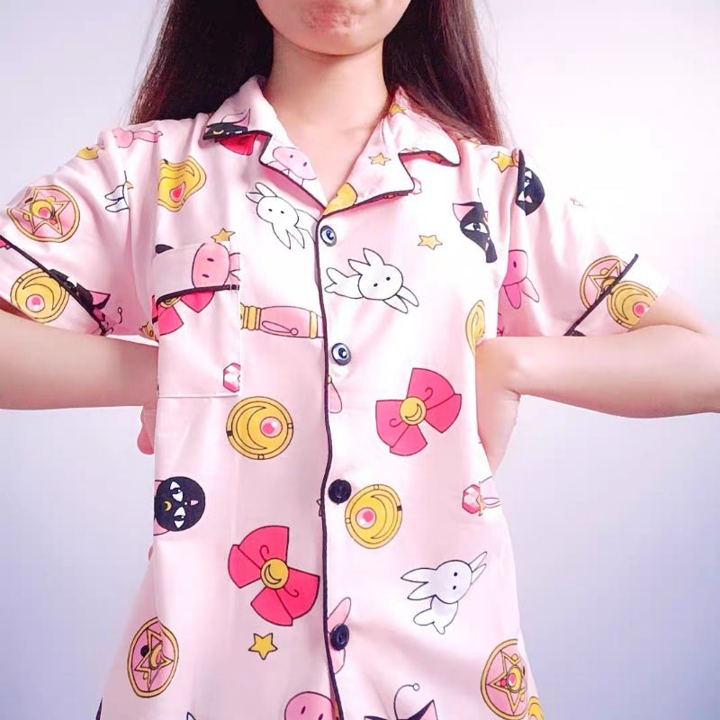 SAILOR MOON COTTON PAJAMA PINK PATTERN