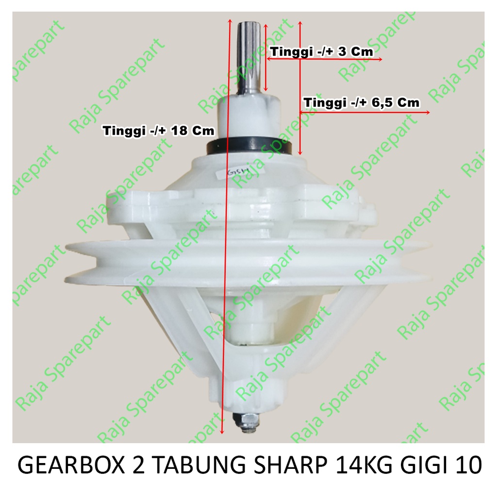 Gearbox Mesin Cuci 2 Tabung Sharp 14kg Gigi 10 GB24 GSH