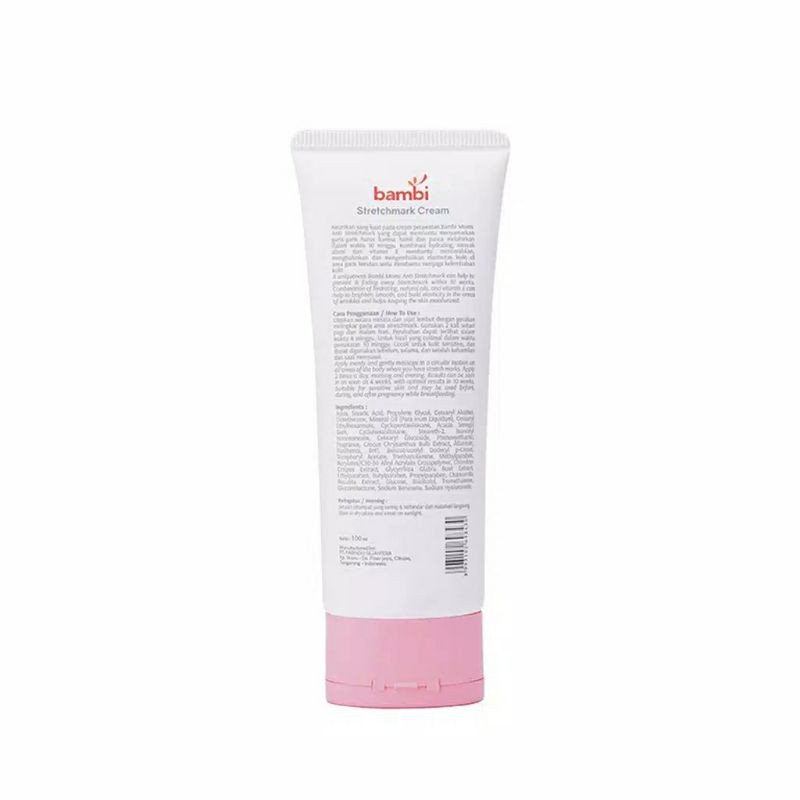 Bambi Baby Mom's Stretchmark Cream 100ml - Krim Pehilang Selulit Kulit Pasca Melahirkan