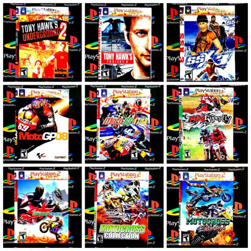 KASET CD GAME PLAYSTATION PS2/TONY HAWK/MOTO GP/SSX 3/MOTO CROSS/MX SUPERFLY/PS2