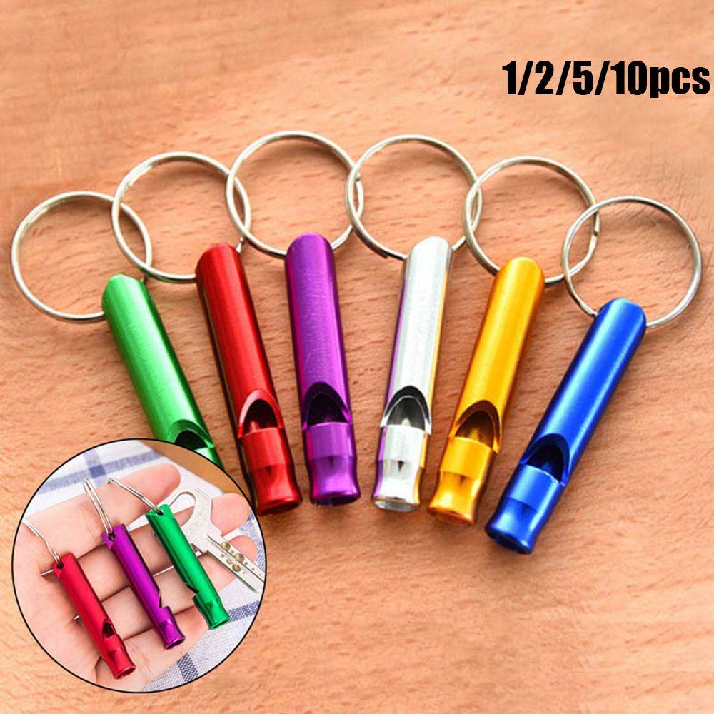 Chookyy1per2 /5 /10pcs Peluit Survival Ukuran Kecil Dengan Gantungan Kunci Aksesoris Pelatihan Outdoor