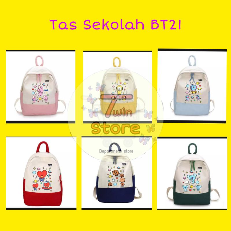 TAS SEKOLAH KPOP KARAKTER BT21-TAS RANSEL SEKOLAH BT21 BTS