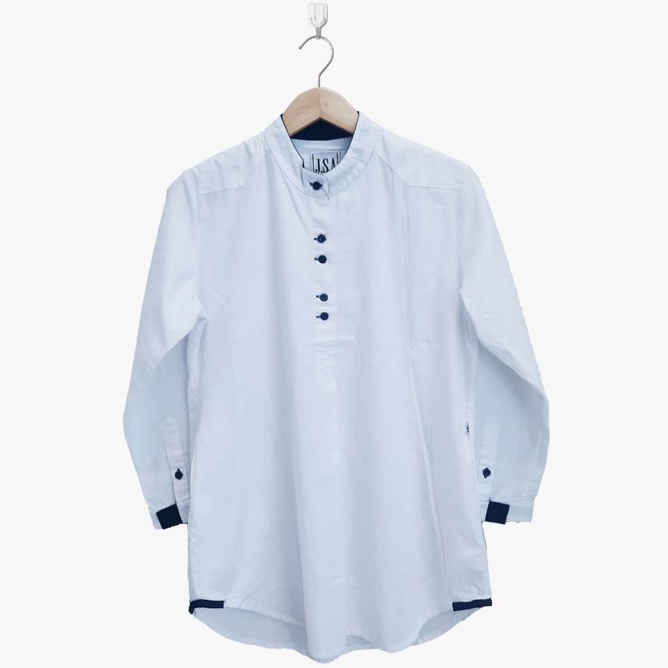 Kemeja Wanita Formal Tunik Putih Polos Lengan Panjang Premium Quality Original JSA