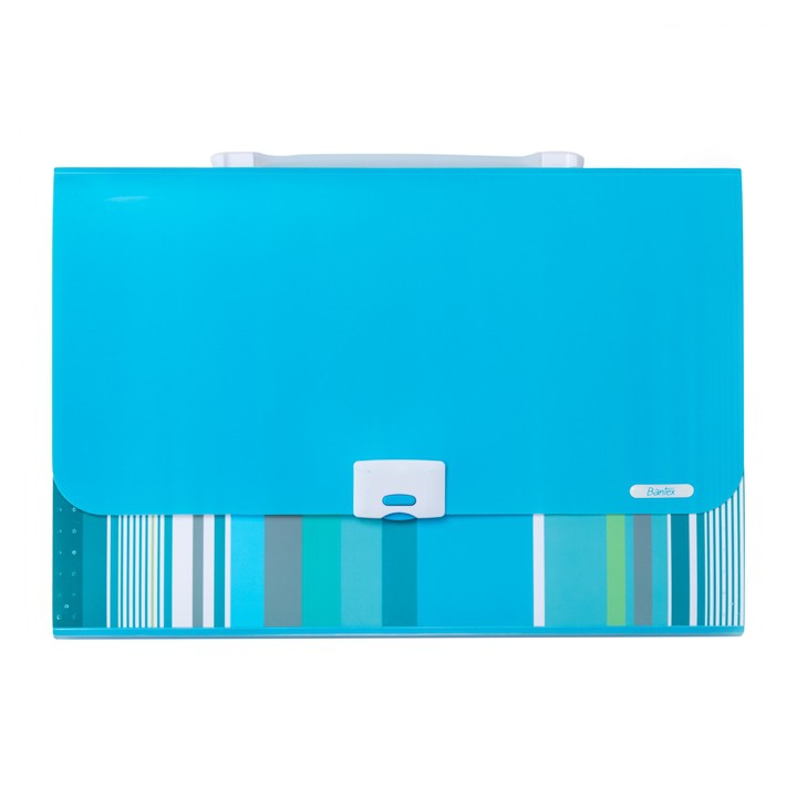 

Bantex Fancy Stripes Expanding File (13 Pocket) Folio Sky Blue 3608 23
