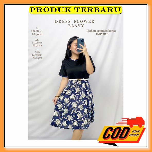 Baju Pesta Wanita Remaja Terbaru 2021 Model Kekinian Duyung Bahan Denim Katun Modern Pesta Kondangan Mewah Murah Wanita Party Dress Casual Kondangan Pesta Remaja Gereja Wedding Gaun Natal Dress Natalan Terbaru Dress Kore [Dress Flower Blavy Bc] Dress W