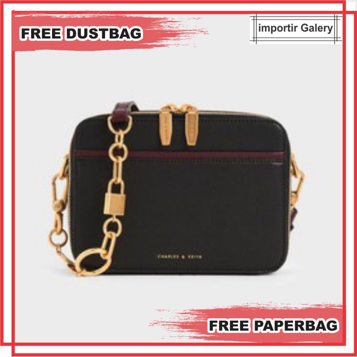 Tas Wanita Selempang Cherles & Kieth Cnk Original Import Cina Store - Black, 20X15Cm Murah