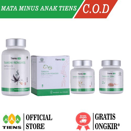 Tiens Tianshi PAKET MATA MINUS GOLD PLUS RENUVES VITALINE ZINC CALCIUM FOR CHILDREN