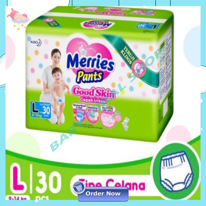 Merries Pants Good Skin L30 Popok Celana Merries Size L Ekonomi Diapers Merries Popok Celana NS 24