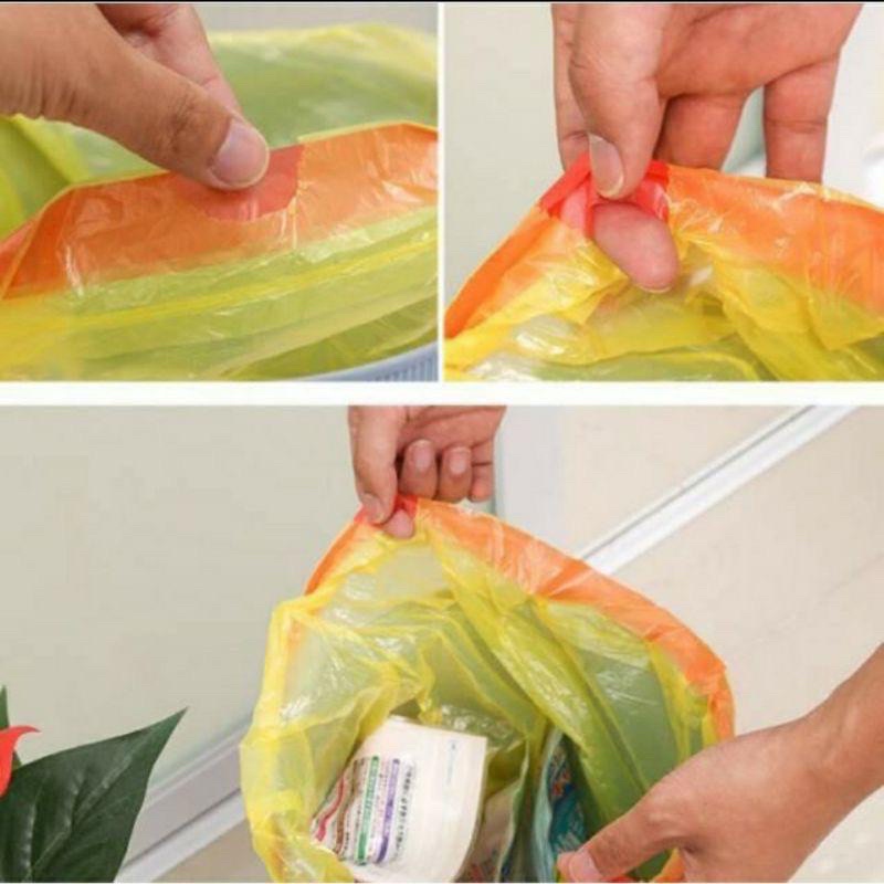 Kantong Plastik Sampah Rol + Tali Bahan Kuat Bagus 1 Rol isi 15 pcs