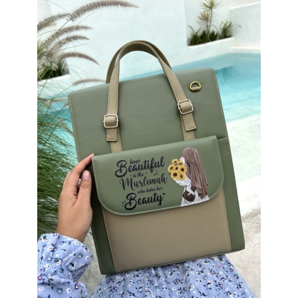 Unyu Muslimah Caroline Bag Unyu Tas Labtop 2in1 Style