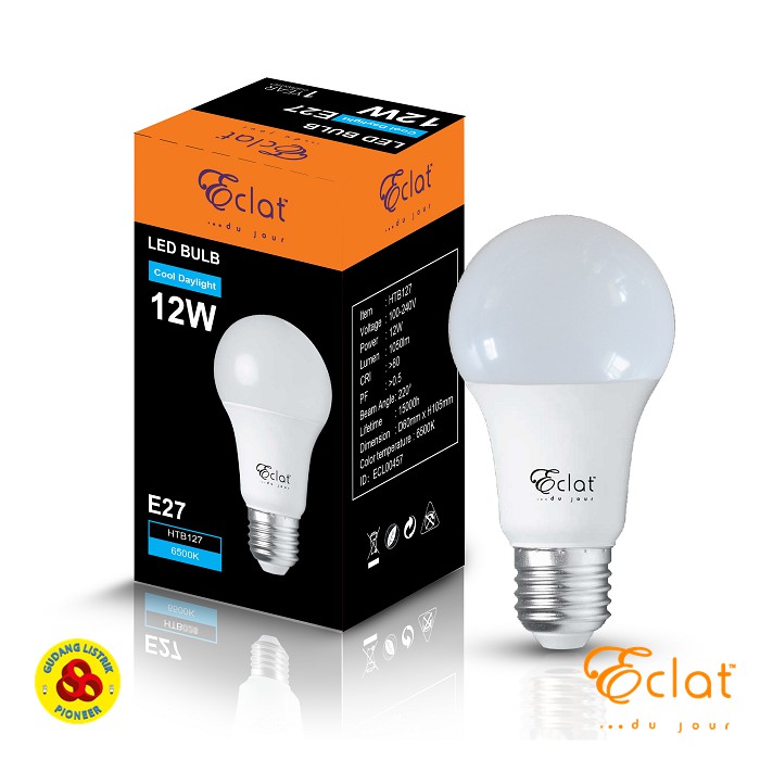 Eclat LED Bulb 12W Putih E27 Bohlam Lampu LED Bulb 12 Watt CDL 220V